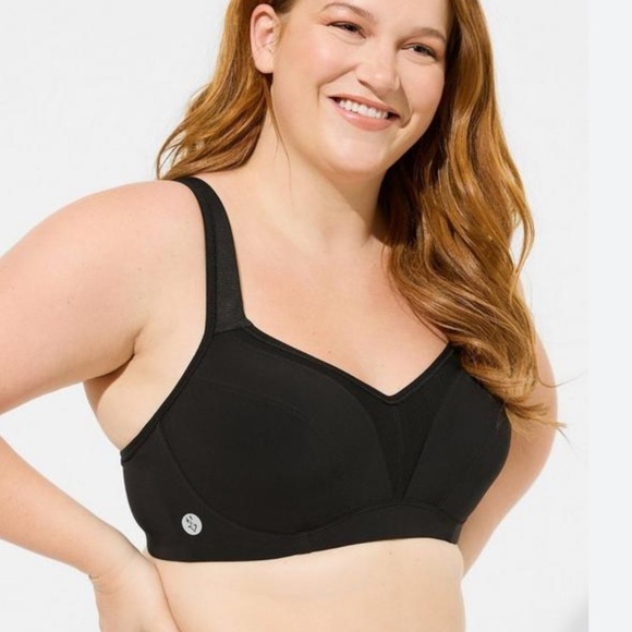 torrid Other - NWT Torrid Mid Impact Underwire Sports Bra Black Sz 44C Convertible straps